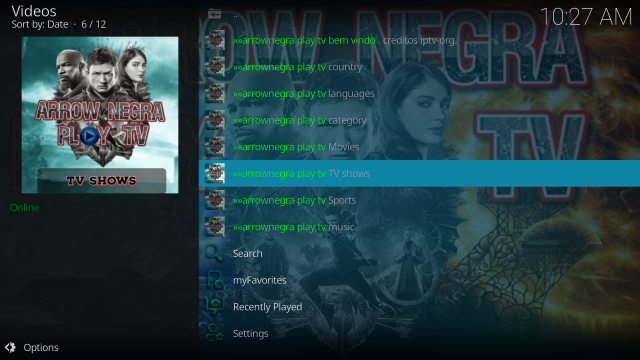 Arrow Negra Play TV Kodi Addon